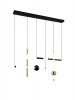 Lampa wisząca LED tuby z kulami czarno-złota designerska uniwersalna dekoracyjna ściemnialna MELITA 331510680 Trio